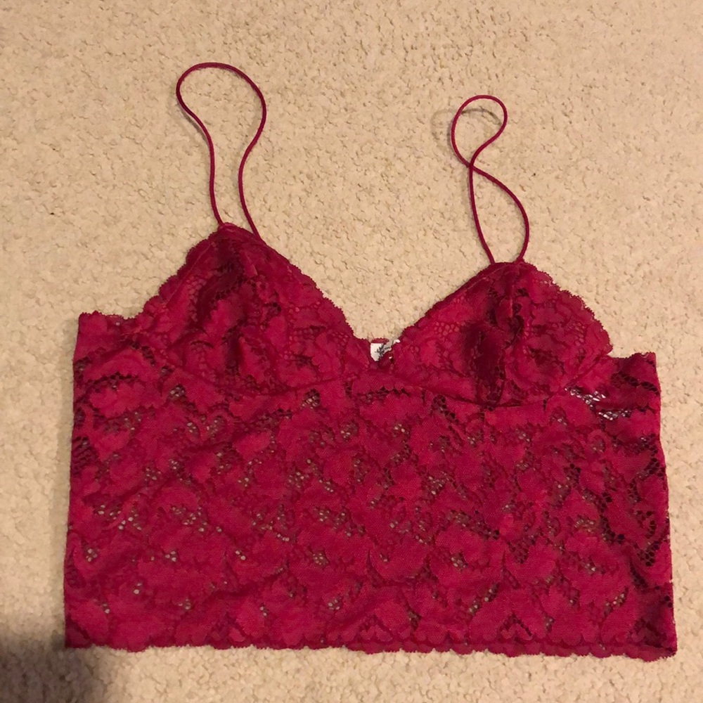 Free People Pink bralet/shirt NWOT